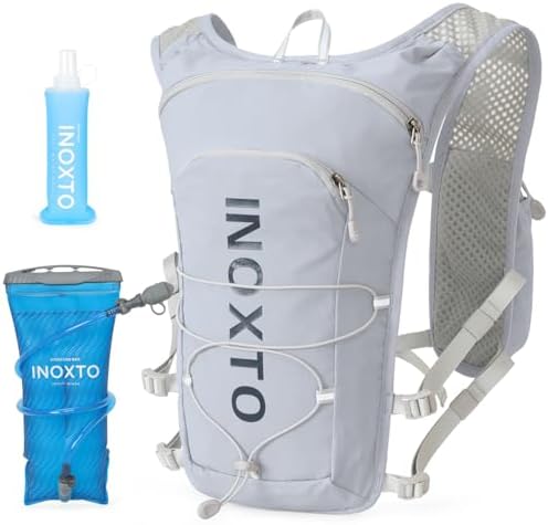 INOXTO Running Hydration Vest Backpack,Lightweight Insulated Pack with 1.5L Water Bladder Bag Daypack for Trail Hiking Running Cycling Race Marathon for Women Men