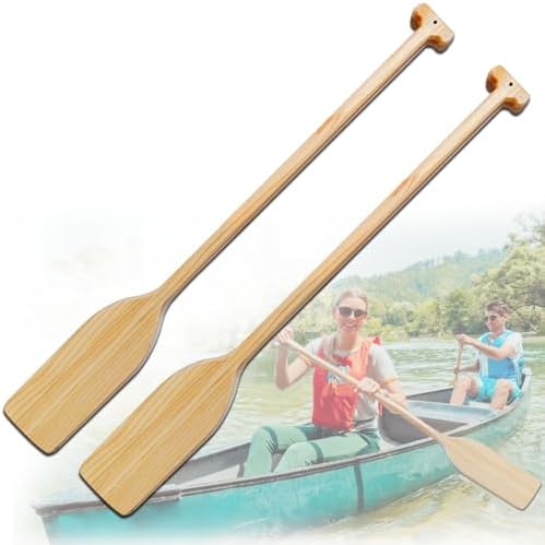 Oar Canoe/Kayak Paddle 2 Pack,4ft Wooden Boat Paddle,48'' Pine Wood Oars