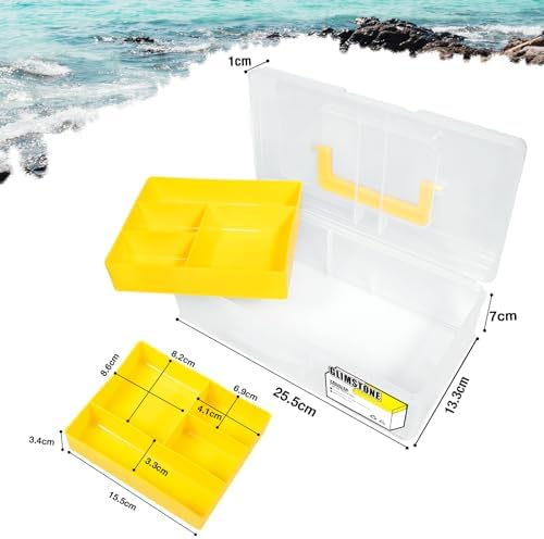 Fishing Tackle Boxes Waterproof Premium Plastic Storage Organizer Container Box with Divider Tray for Small Parts (Tackle Box Only)