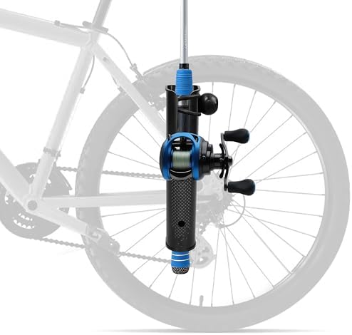 Hikeen Fishing Rod Holder for Bike, Adjustable Pole Mount Fishing Rod Rack for Bicycle, Beach Car, Fishing Chair, ATVS, Boats, Carts