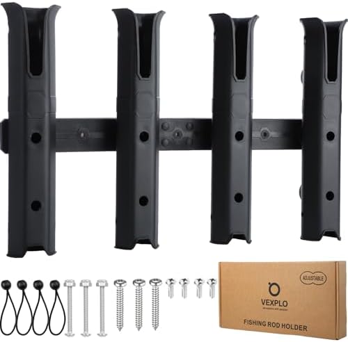 VEXPLO Wall-Mounted 4 Rod Holder for Boat Golf Cart Garage Truck Bed