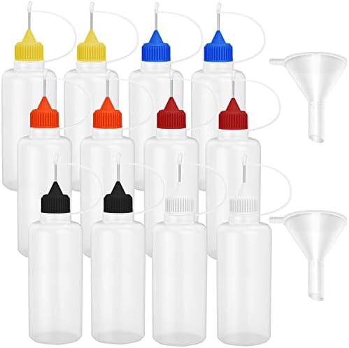 Hulless 12 Pcs 4 Ounce Needle Bottle Plastic Dropper Bottles Multicolor lid