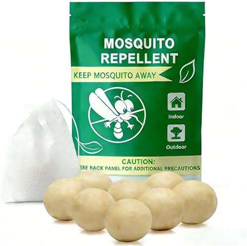 Natural Mosquito Repellent Outdoor Patio Pills, Peppermint Oil 10 Pcs Natural Mosquito Repellant Balls, Safe for Kids &amp; Pets, Bug Deterrent for Home &amp; Patio, Keep Mosquitoes Camping Travel Fishing