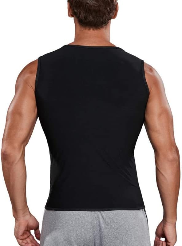 SHAPERIN Men Neoprene Sauna Zipper Waist Trainer Vest Tank Top Trimmer Body Shaper