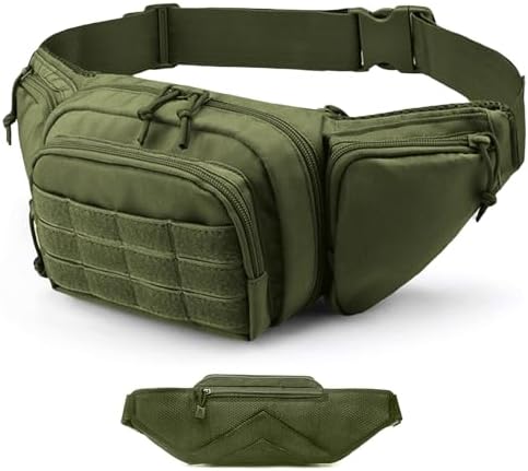 Tactical Fanny Pack for Men,800D Oxford Fabric Fanny Pack for Men,Fanny Packs Man for Hiking Climbing,Fishing,Cycling,Hunting,Adjustable Conceal Carry Tactical Fanny Packs