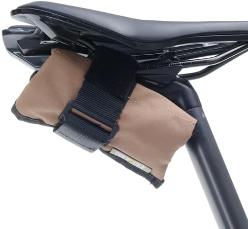 PACK2RIDE Blossom Roll Bike Saddle Bag - Bike Seat Bag with 3 Organization Pockets for Tools - Water Resistant, Durable Cordura Fabric - Road Bike Accessories - Lightweight Bicycle Accessories (Tan)