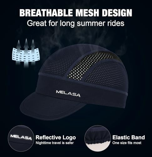 MELASA 2 Packs Lightweight Cycling Cap Breathable Mesh