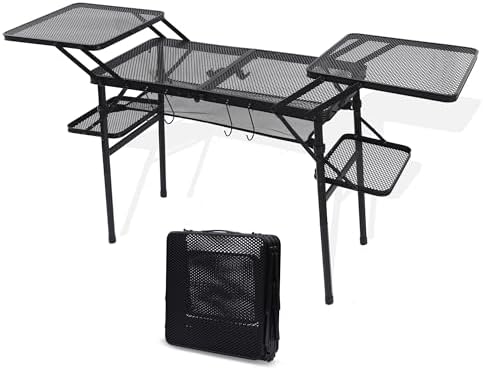 Nice C Camping Metal Table, Compact Outdoor Folding Tailgate Grill Table