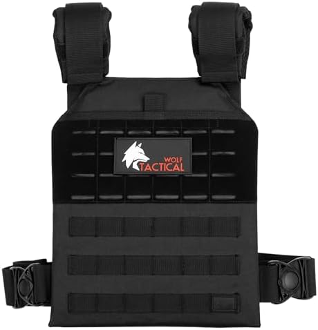 WOLF TACTICAL Simple Weighted Vest Men Womens Weighted Vest for Walking Running Training Rucking Adjustable Weight Vest