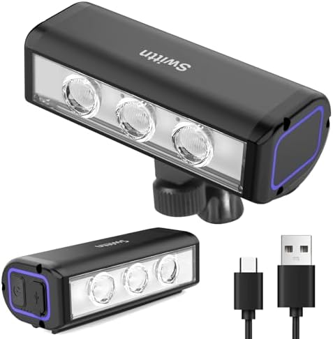 1500 Lumen Super Bright Bike Lights,Runtime 10+ Hours,USB-C Rechargeable Bike Lights Front and Back,4+5 Light Modes,IPX5 Waterproof