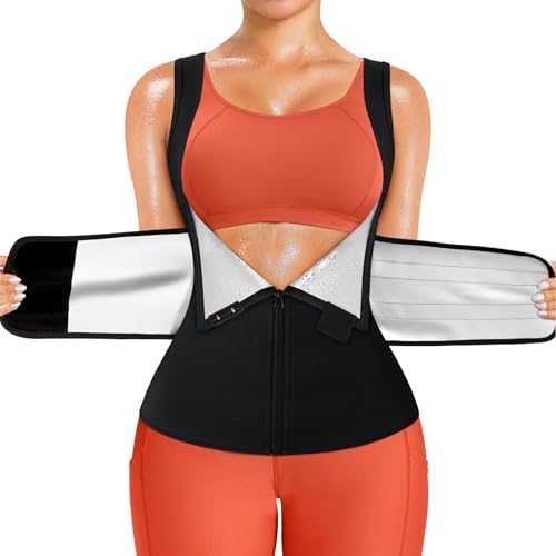 TrainingGirl Sauna Sweat Suit for Women Waist Trainer Workout Faja Weight Vest Body Shaper Shirt Band