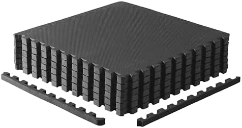 CAP 24-Inch EVA Interlocking Puzzle Mat, 1-Inch, Black T Pattern, 1-Pack