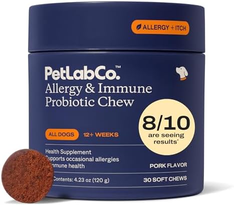 PetLab Co. Allergy & Immune Probiotic Chews, 30 Soft Chews, Pork