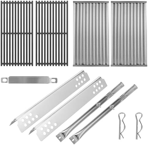 Grill Replacement Parts Kit for Charbroil Tru-Infrared 463642316 463644220 463632320 463675016 463632520 463245518 G362-2100-W1, 17" Grill Emitter Cooking Grate Heat Plate Shield Burner Crossover Tube