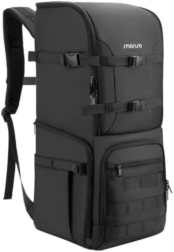 MOSISO Camera Backpack, Waterproof Telephoto Long Lens Bag, Black