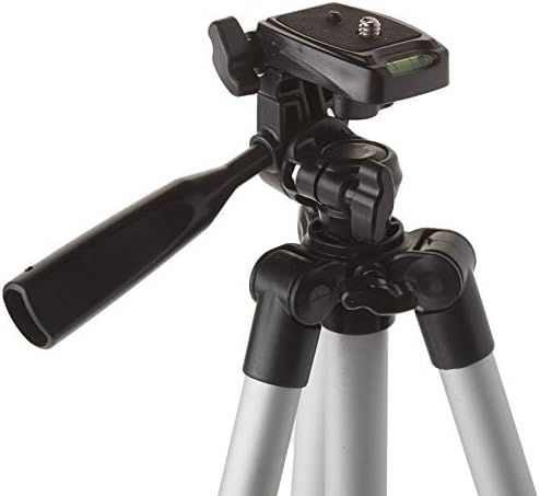 50 Inch Aluminum Camera Tripod with 3-Way Pan Head & Quick-Release Plate – Lightweight DSLR & Mirrorless Tripod with Bubble Level for Photography & Video