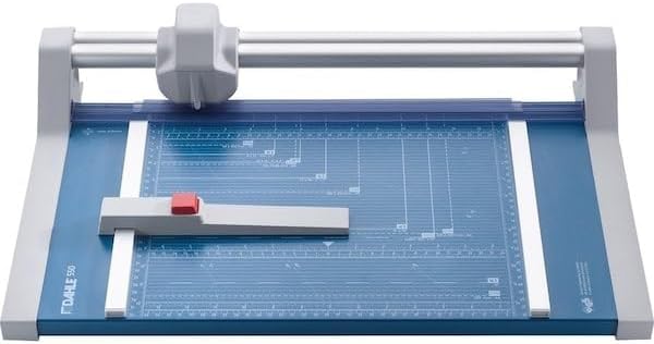 Dahle 550 Professional Rotary Trimmer, 14" Cut Length, 20 Sheet Capacity, Self-Sharpening, Dual Guide Bar, Automatic Clamp, German Engineered Paper Cutter