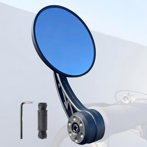 Bike Mirror Handlebar End Mount,Rotatable And Adjustable ebike mirror Wide Angle Bicycle Safe Clear E-Bike Glass Slight convex Shockproof Bike Rear View Mirrors