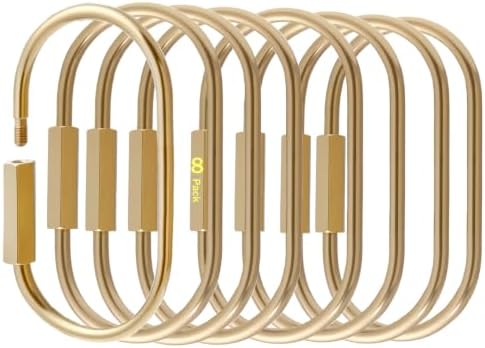 8 Pcs Locking Key Rings, Carabiner Keychain Clips, Screw Lock Key Organizer