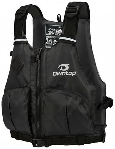 Owntop Women & Men Swim Vest for Kayaking & Paddle Sports, Adjustable Swimming Vest for Adult, Large Armhole Swim Jacket with Waist Strap for Fishing & Boating