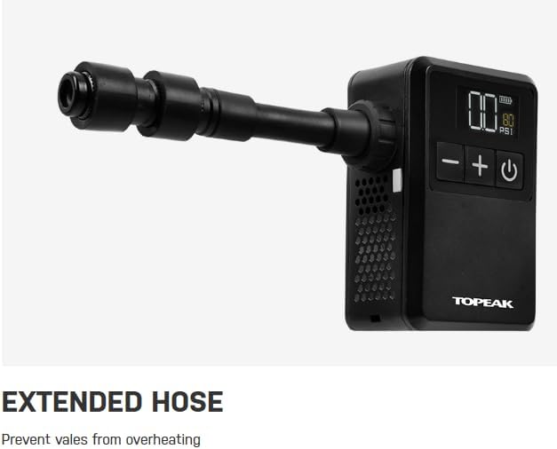 Topeak E-Booster Digital Mini – Portable Electric Bike Pump with Digital Display, 120 PSI Max Pressure, USB-C Rechargeable, Presta & Schrader Compatible, Auto Stop, Storage & Waterproof Bag (TDP-E02)