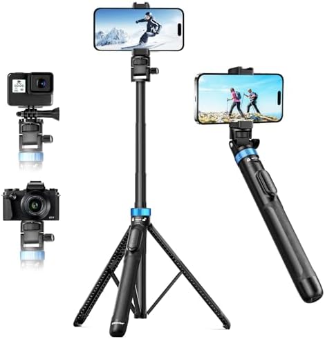 UBeesize 72" Phone Tripod - Tripod for iPhone & Selfie Stick with Phone Holder & Remote - Upgraded, Stable & Portable Stand for iPhone 17/16/15/14, Android, Cameras & Action Cams