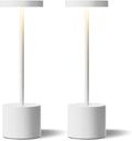 Kakanuo White Cordless Lamp Set, Rechargeable Lamp, 3 Color Temperature, LED Outdoor Wireless Lamps, Battery Operated Lamps, Stepless Dimmable, Touch Control
