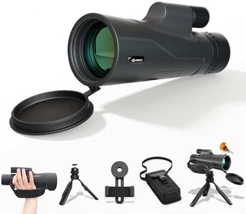 12X50 Monocular Telescope for Adults High Powered with True 12x Magnification with BAK-4 Prism HD Monocular for Bird Watching, Hiking, Hunting, Concert, Travelling, Gift