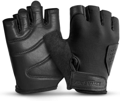 Gym Gloves for Men & Women Workout Gloves with Anti-Slip Leather Palm Suitable for Weightlifting, Gym, Cycling