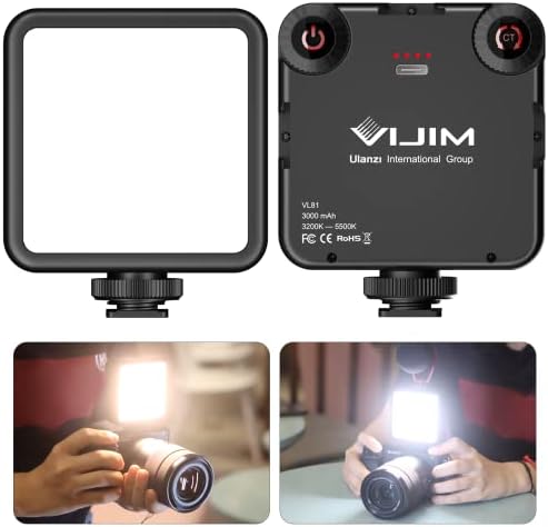 ULANZI VL-81 3000mAh Bi-Color LED Video Light w Softbox - 3200K-5600K+CRI95 Rechargeable Camera Light, 3 Cold Shoe Mount for DSLR/GoPro/Sony/Canon/iPhone, Vlog Filming TikTok Live & Photography