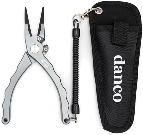 Gambler danco Aluminum Fishing Pliers and Fillet Knife Set, 7.5 Inch Pliers with Tungsten Carbide Cutters, 7 Inch Knife