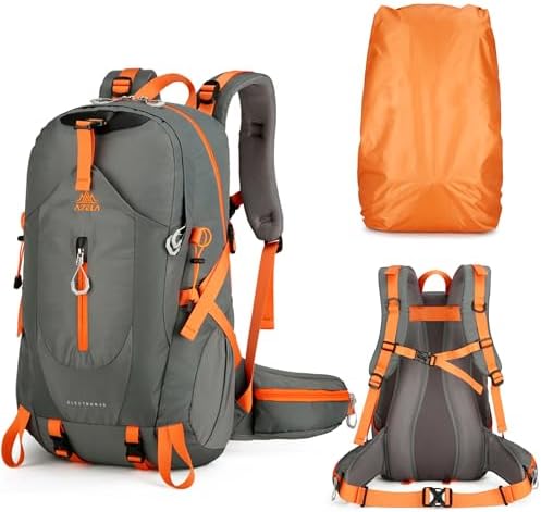 40L Hiking Backpack for Men and Women, Lightweight Waterproof Packable Camping Travel Daypack with Rain Cover (Dark Gray, 40 Liter)