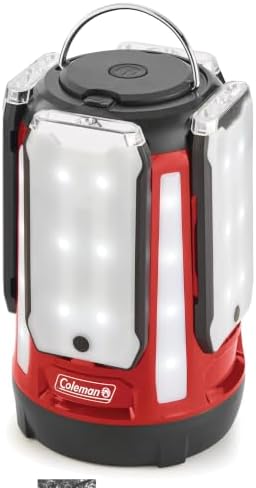 Coleman Multi-Panel LED Lantern: Rechargeable Water-Resistant Magnetic Light Panels Built-In Flashlight USB Charging Port; Excellent for Camping Hunting Emergencies etc