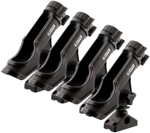 Scotty 230-BK-QUAD Powerlock Rod Holder with 241 Side/Deck Mount, Black