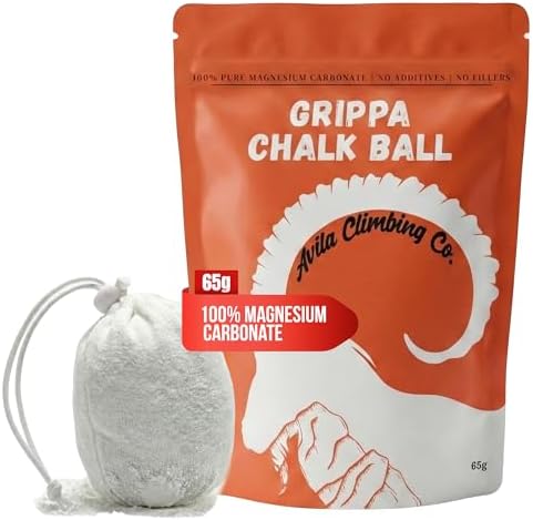 Climbing Chalk Ball, Pro Friction Gymnastics Chalk 100% Magnesium | Non-Toxic, Ultra Grip for Lifting, Rock Climbing, Gym, Weights & More! Long Lasting & Skin Friendly