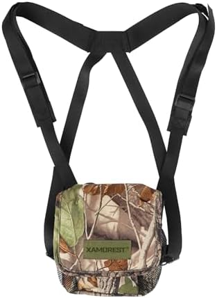 Universal Binocular Case, Binocular Harness for Hunting Case with Adjustable Shoulder Straps 2 Mesh Pockets for Hiking, Hunting, Backpacking, Outdoor Travel