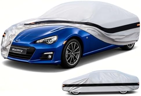 10 Layer Car Cover Waterproof All Weather for Coupe,100% Waterproof Outdoor Car Covers Custom Fit for Audi TT, BMW Z4, Porsche Boxster Cayman 718, Toyota 86, Subaru BRZ,etc Silver
