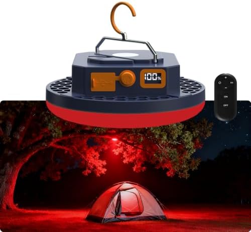 Rechargeable 3000LM Red Light Camping Light Tent Camping Lantern Fishing Lantern