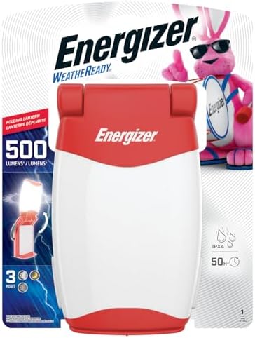 Energizer Folding LED Camping Lantern, IPX4 Water Resistant Lanterns for Camping, Fishing, Outdoors, Power Outage, Compact and Portable Tent Lights