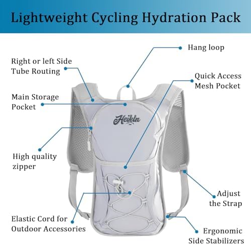 HEIKLN Hydration Backpack,Lightweight Water Backpack with 2L Water Bladder Running Hydration Vest Backpack for Hiking Running Cycling Hiking