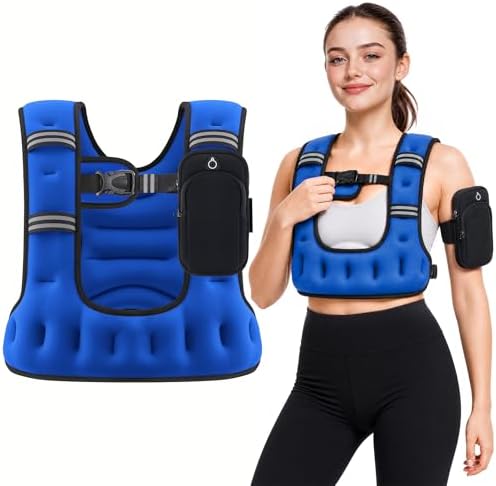 ZELUS Weighted Vest for Women & Men, U-Shaped Running Vest with Arm Pocket