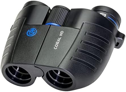 TSO Coral 10x25 Compact Binoculars with Eye Relief for Adults and Kids, Lightweight Rainproof Porro Prism Binoculars for Bird Watching, Hiking, Travel, Sightseeing, Sporting Events and Concerts