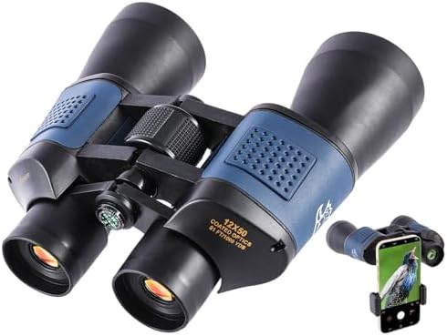 12x50 Binoculars with Built-in Compass & Phone Adapter