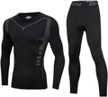 Men's fitness suit quick drying printed leggings long sleeved high stretch training pants sports two-piece set