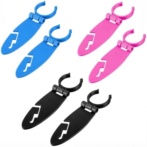 6-Pack Kayak Paddle Board Clips, Easy-Install Secure Paddle Clips for Kayaks and Stand Up Paddle Boards, Durable Water Sports Accessories (Blue+Pink+Black)