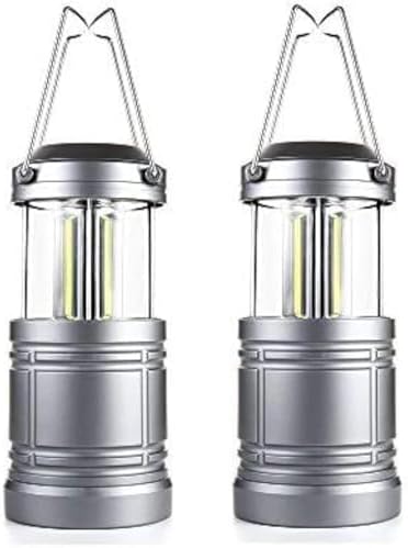 2 Pack LED Camping Lantern ,Battery Powered Hanging Lanterns - Survival Kit for Hurricane, Emergency, Storm, Power Outage