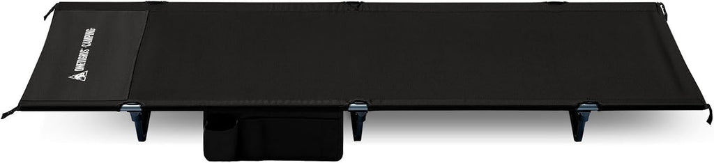 ONETIGRIS SUPRAGRIS Camping Cot, Support Up to 400lbs, Lightweight Comfortable Folding Bed for Camping, Hiking, Backpacking, Travel, Car Trips, Office Nap (Black)