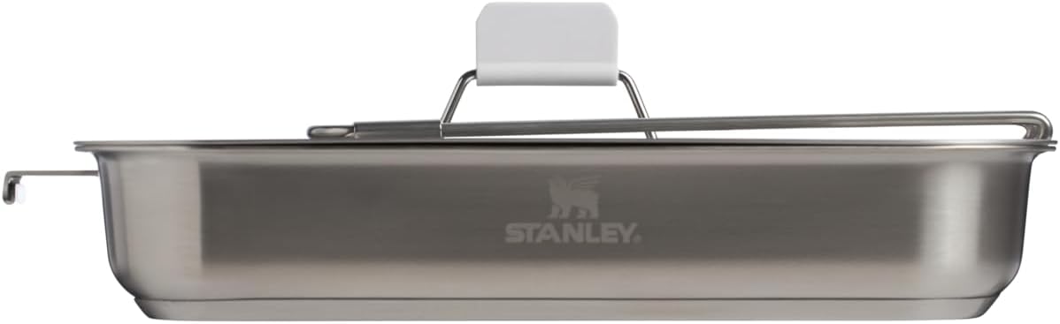 Stanley Wildfare Pro 5-Piece Stainless Steel Square Pan Cook Set | 10 in Fry Pan with Fold & Lock Handle | Cutting Board and Spatula | Camping Essentials for Your Camp Kitchen | BPA-Free