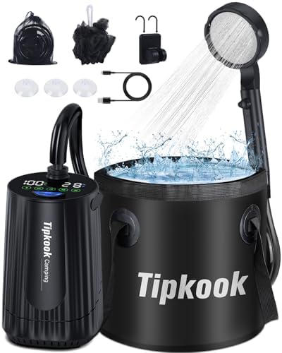 Portable Shower for Camping with 5 Gallons Foldable Bucket,High-Pressure