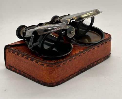 Vintage Antique Brass Binocular Telescope 3" Zoomable Pocket Spyglass – Portable Pirate Style Nautical Scope for Travel, Hiking, Outdoor Adventures, Birdwatching & Home Decor (Brass, with Box)